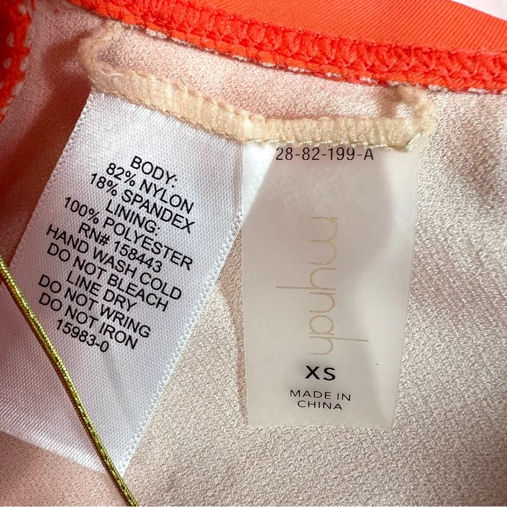 New Mynah Square Neck One-piece Swimsuit Orange Size XS - Picture 7 of 9